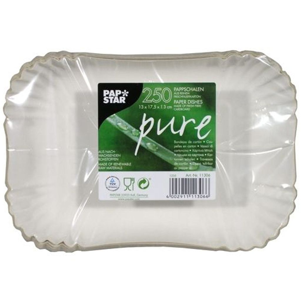 Papstar jednorazové kartónové podnosy štvorcové biele 130 x Obrázok produktu 