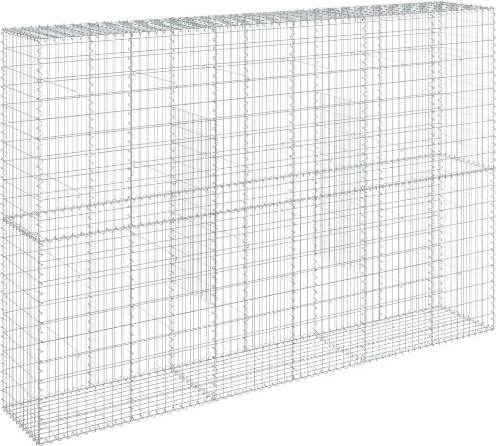 vidaXL Gabione mit Deckel 300x50x200 cm Verzinktes Eisen