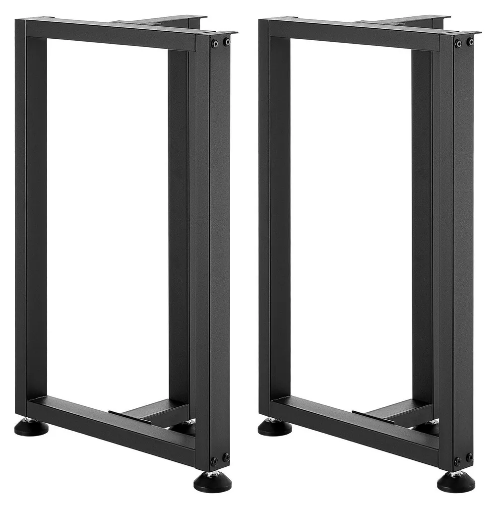 Pieds pour bureau à domicile et table à manger acier noir 740mm lot de 2
