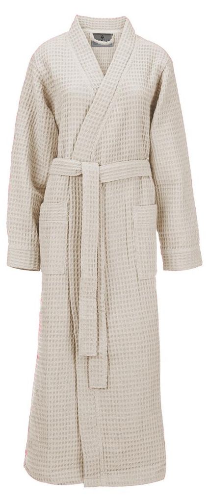 LINNICK Waffel Bademantel Baumwolle - sand - L