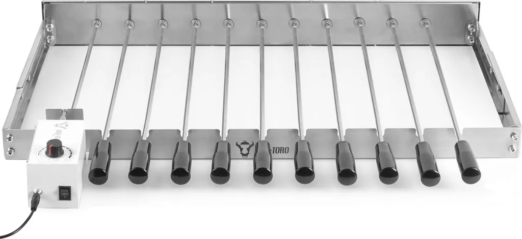 Gril de Barbecue pour Brochettes Chachlyk Inox Motorisé Largeur Réglable