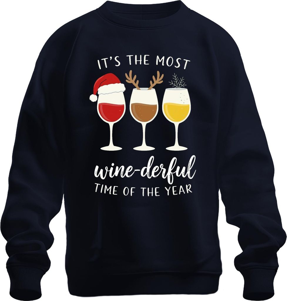 It's the Most wine-derful Time of the Year Weinliebhaber Geschenk Uni Sweatshirt Pullover, Navy, XXL