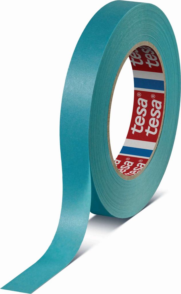tesa krepp 4438 12 Wochen UV Oberflächenschutzband, 50 m x 19 mm, blau