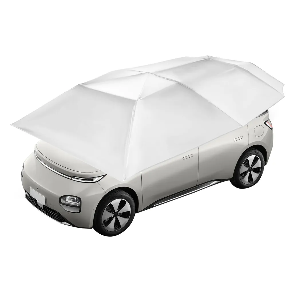Auvent de véhicule 4.2x2.2m - Tente de voiture semi-automatique grise