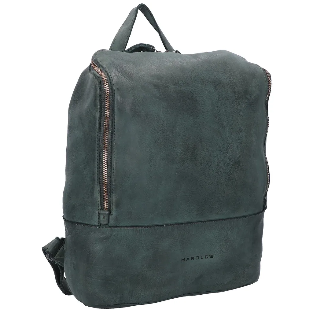 Sac à Dos en Cuir Vert Foncé Submarine avec Compartiment Ordinateur - 9