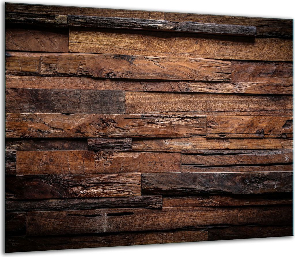 Herdabdeckplatten Glaskeramikkochfeld-Abdeckung Spritzschutz Glas 60x52cm Braun Holz