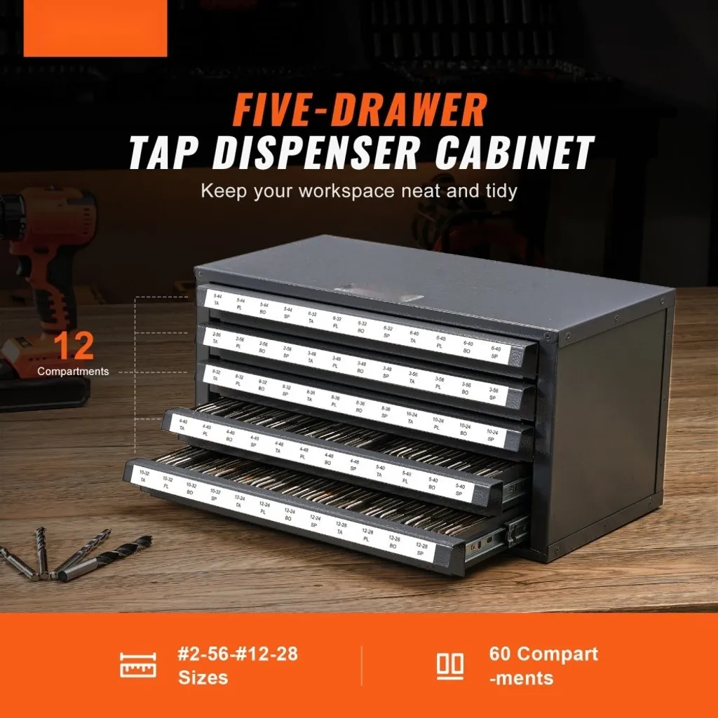 Armoire empilable forets avec 60 compartiments et 5 tiroirs acier - 2