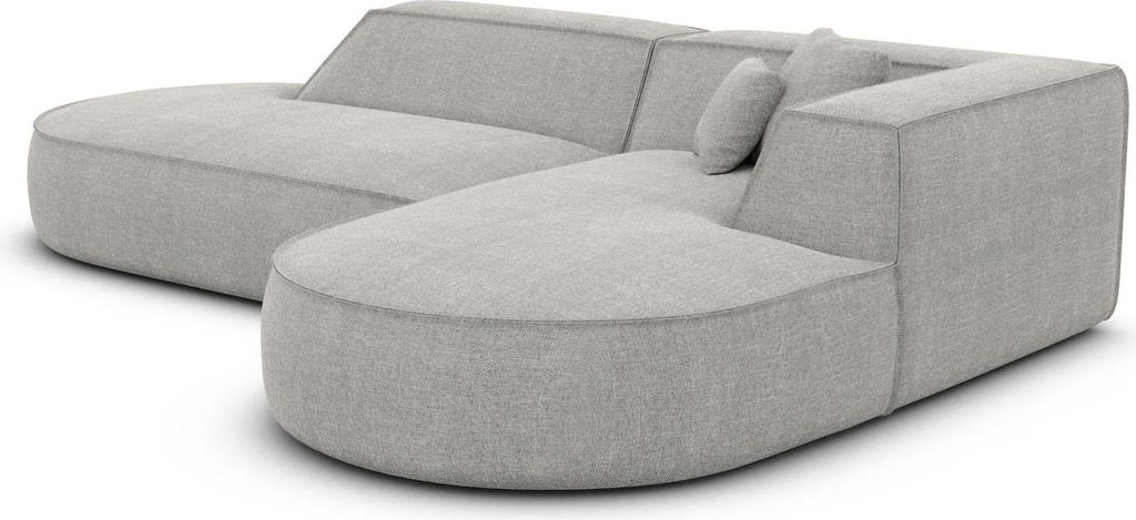 Strukturstoff L-Form Lounge Sofa Liberia Hellgrau Rechts