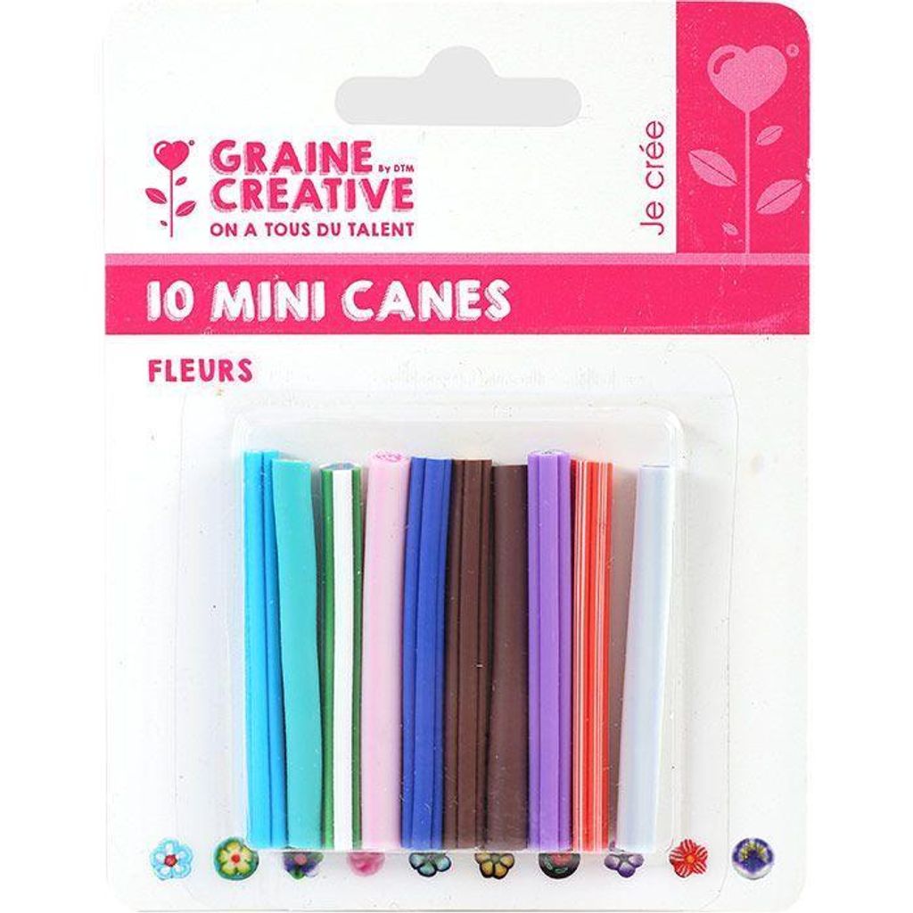 10 Mini-Polymer-Ton-Scheiben 5 x 0,5 cm - Blumen