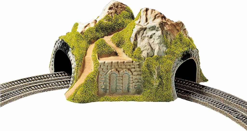 NOCH Ecktunnel, 2-gleisig gebogener Tunnel, 23 x 22 x 12 cm für die Spurweite N ideal für Modelllandschaften