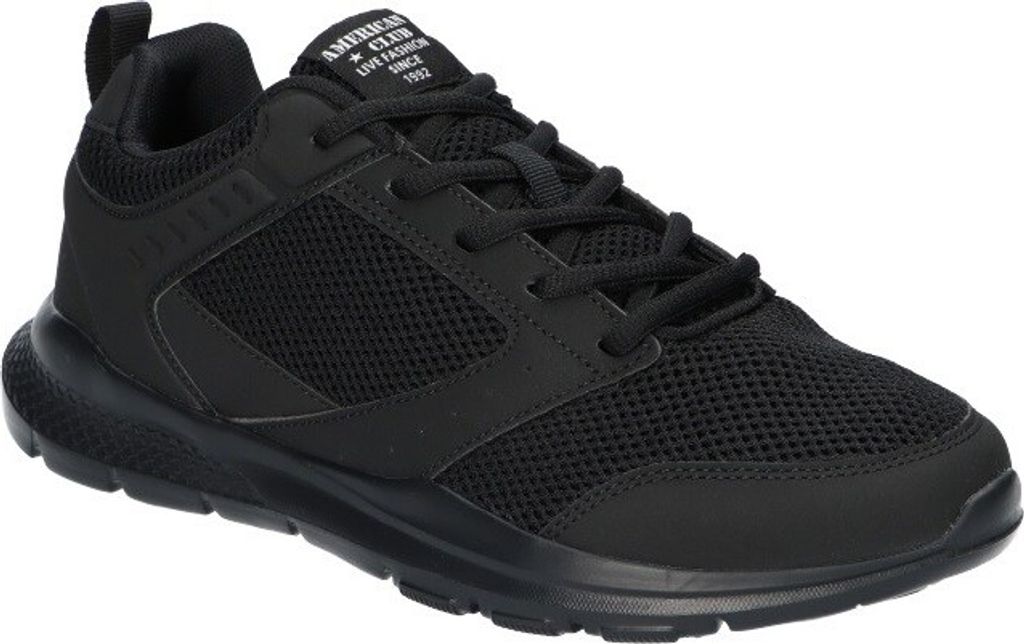 AMERICAN CLUB LE01 Sportschuhe für Herren, Sneaker, Schuheinlage "MEMORY FOAM SYSTEM" Schwarz 46