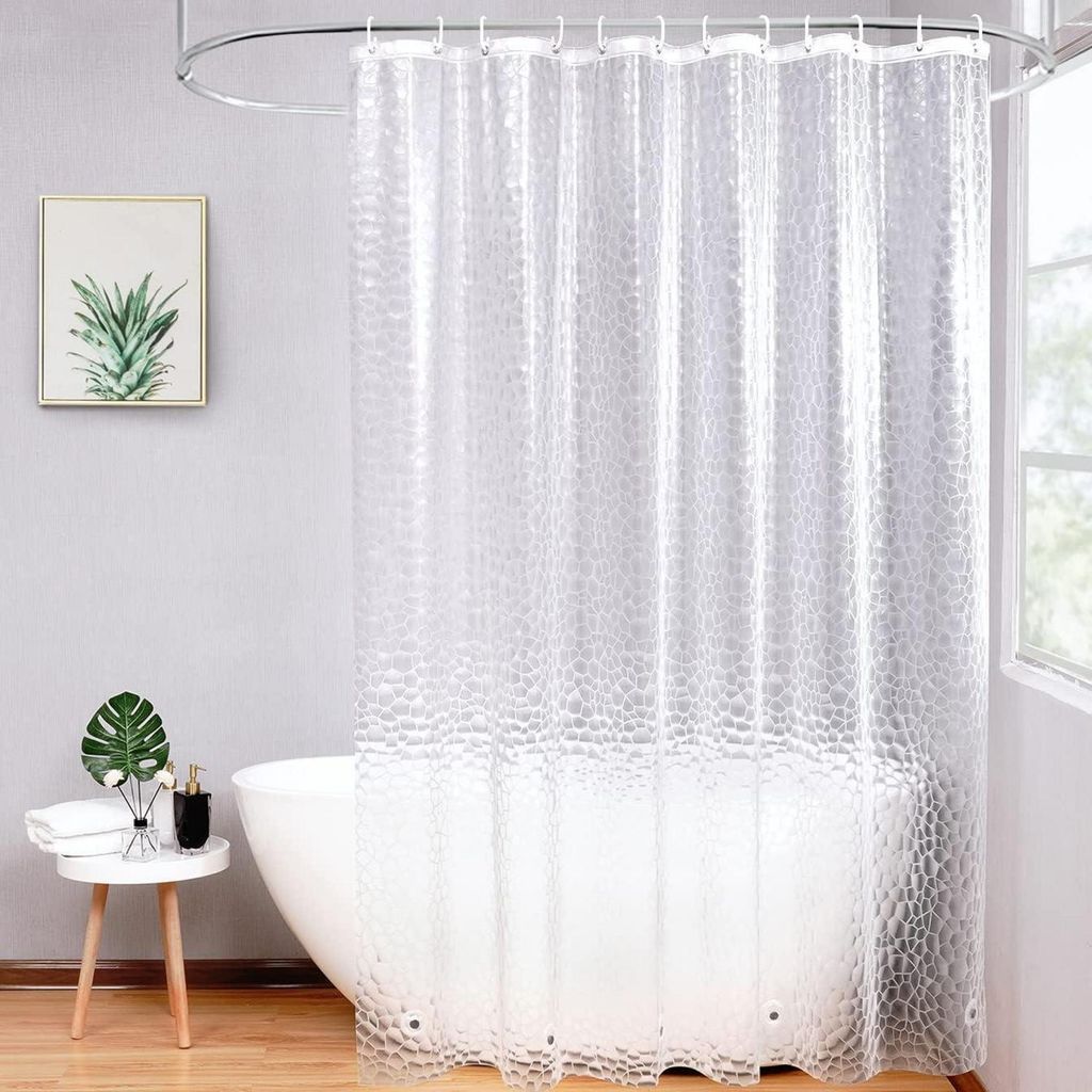 Duschvorhang 240x200cm Transparent mit Magneten Produktbild 