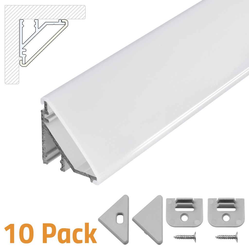Brollux Profi LED Profil V24, Set 10x100cm, Eckprofil 45° Produktbild 