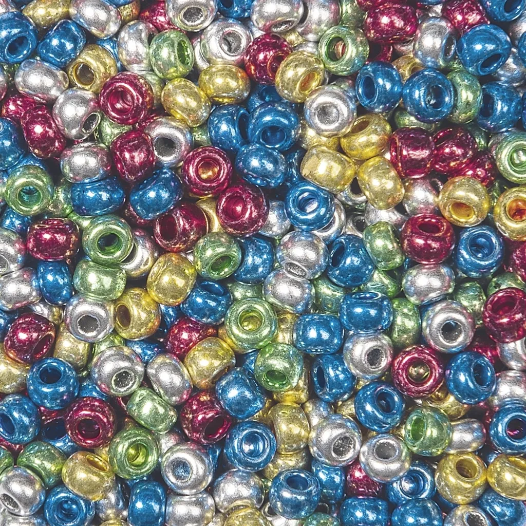 Lot 6 perles de rocaille 2,5mm metallic argentées Knorr Prandell 2131059