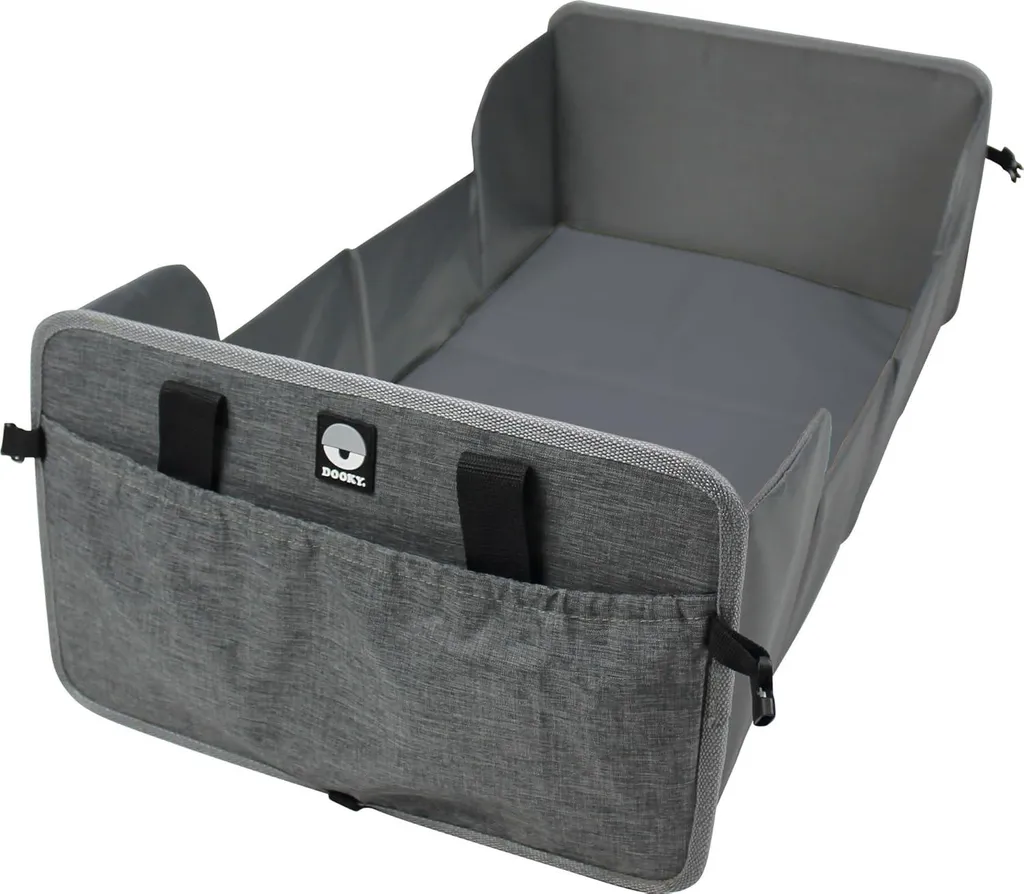 Lit de voyage bébé pliable Dooky Grey Melange - Berceau d'appoint gris