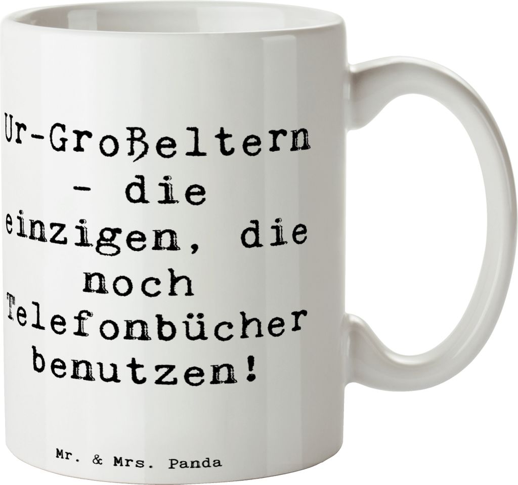 Mr. & Mrs. Panda Pott Spruch Ur-Großeltern Liebe - Weiß - Geschenk, schöne tasse, Telefonbuch, Familie, Technologie, haferl, Ahnen, Geburtstagsg...