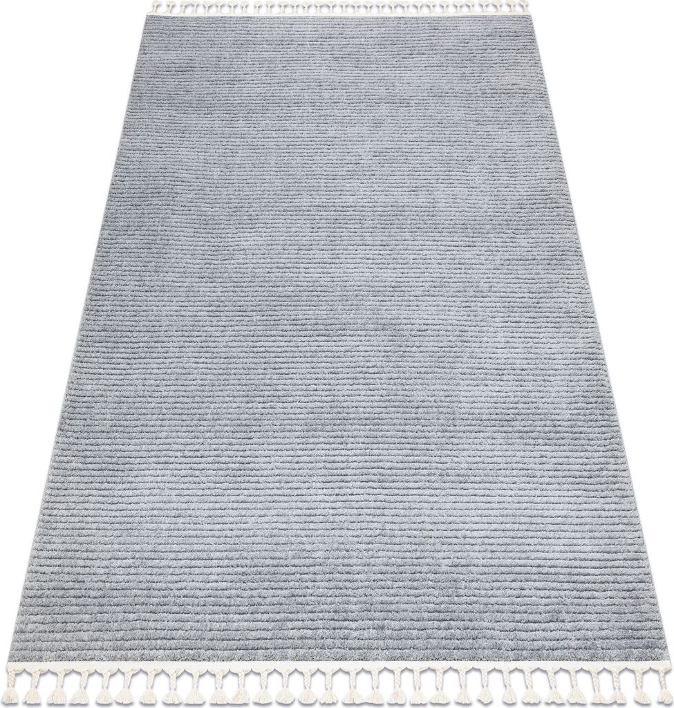 Teppich SEVILLA PC00B Streifen grau Franse berber marokkanisch shaggy Grau 180x270 cm