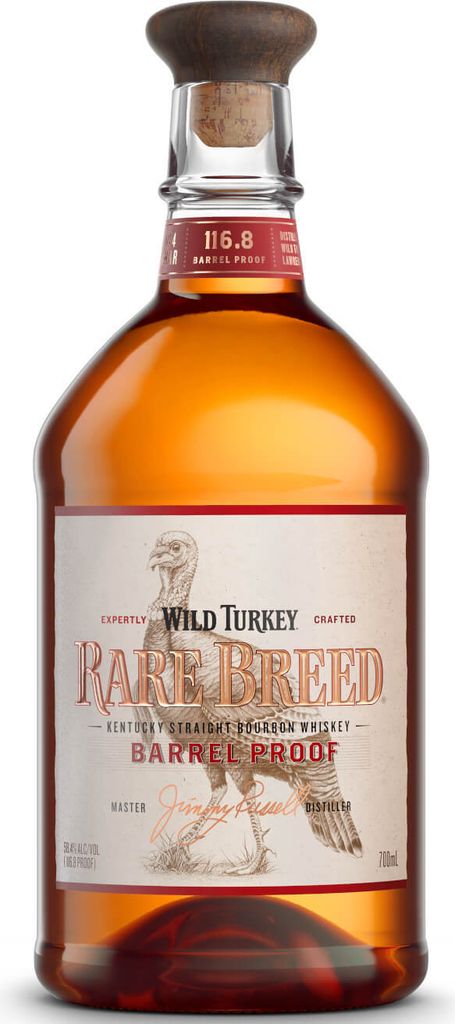 A bottle of Wild Turkey Rare Breed Kentucky Straight Bourbon Whiskey.