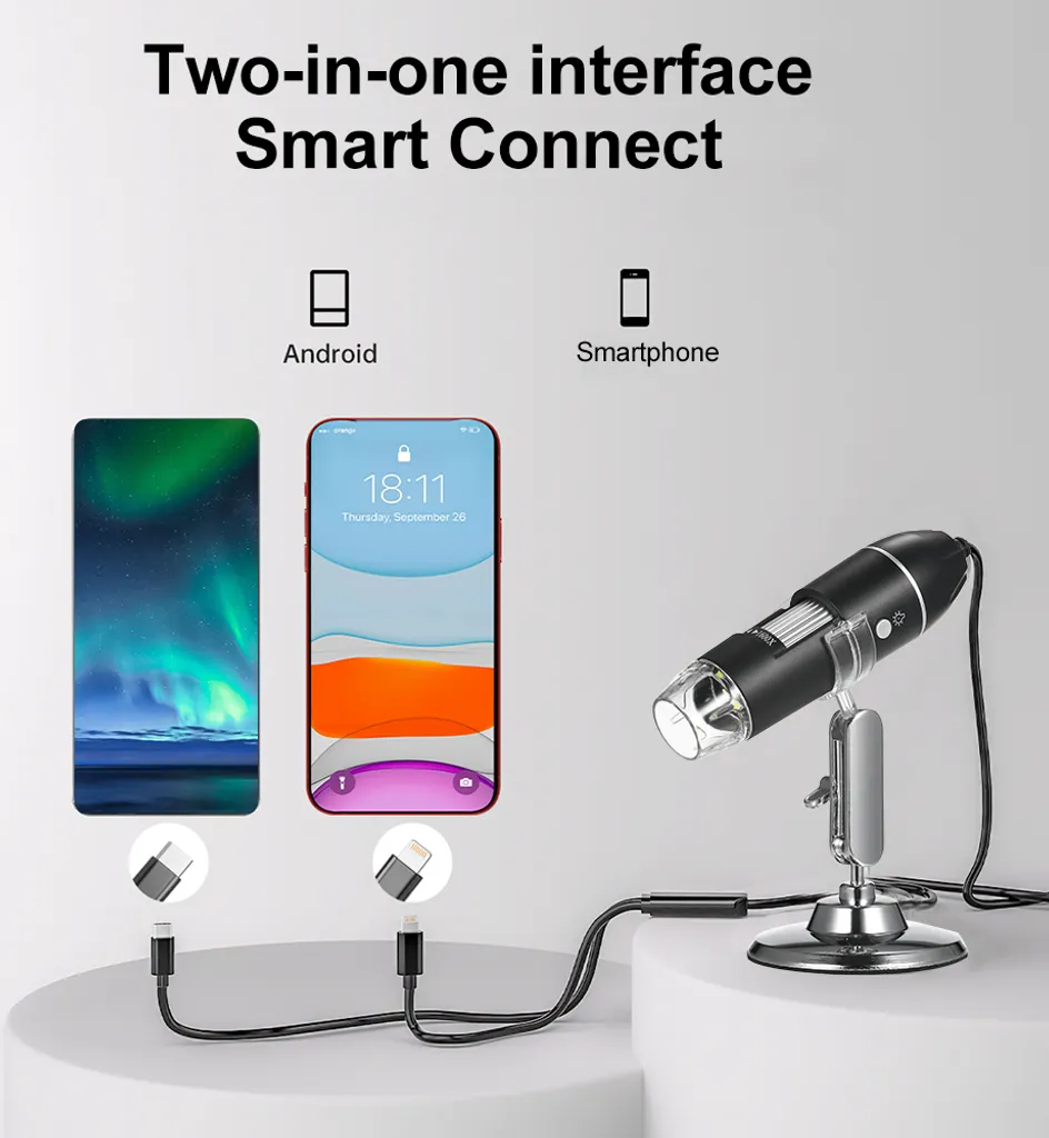 Microscope numérique HD 321P 1600X pour smartphone iOS et Android - 7
