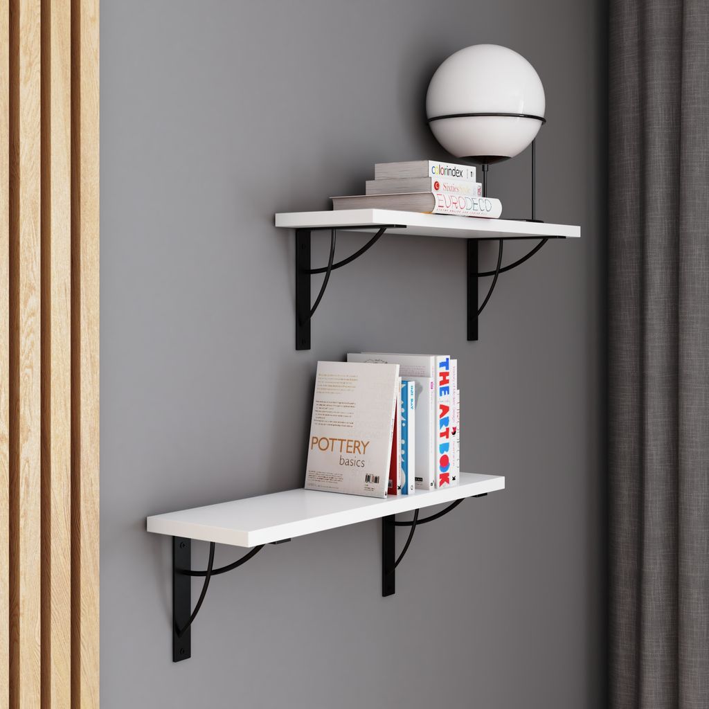AKKE Weiss Hängeregal NEO modern LOFT-style LxB: 80x20 cm