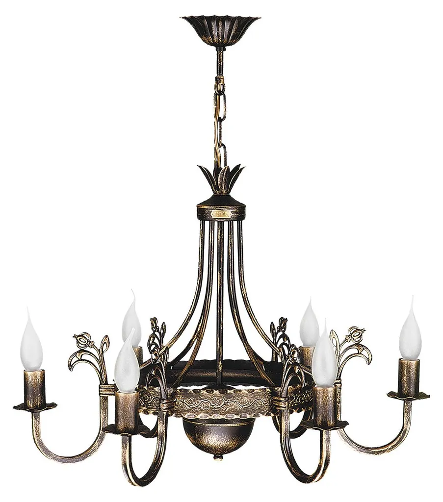 Luminaire suspendu Castle pour salle à manger 6 flammes E14 chic sombre