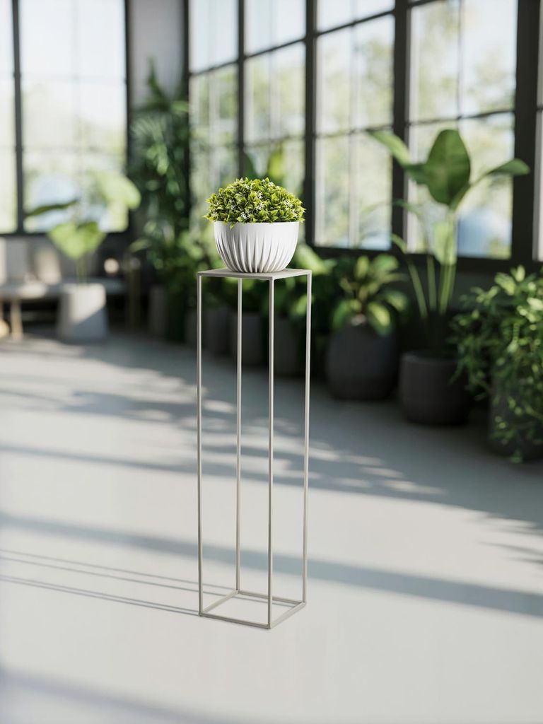 HowHomely Blumenständer beige Blumenhalter 24x24x100 cm