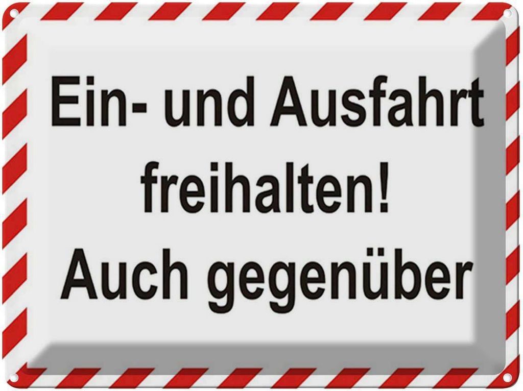 vianmo Blechschild 30x40 cm Parken Ein-und Ausfahrt freihalten Warnschild Hinweisschild Sicherheit Vorsicht