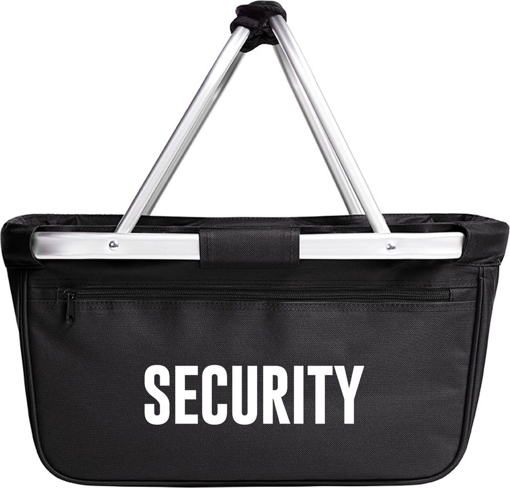 Huuraa Einkaufskorb Security Schriftzug 20 Liter Black faltbarer Tragekorb Geschenkidee