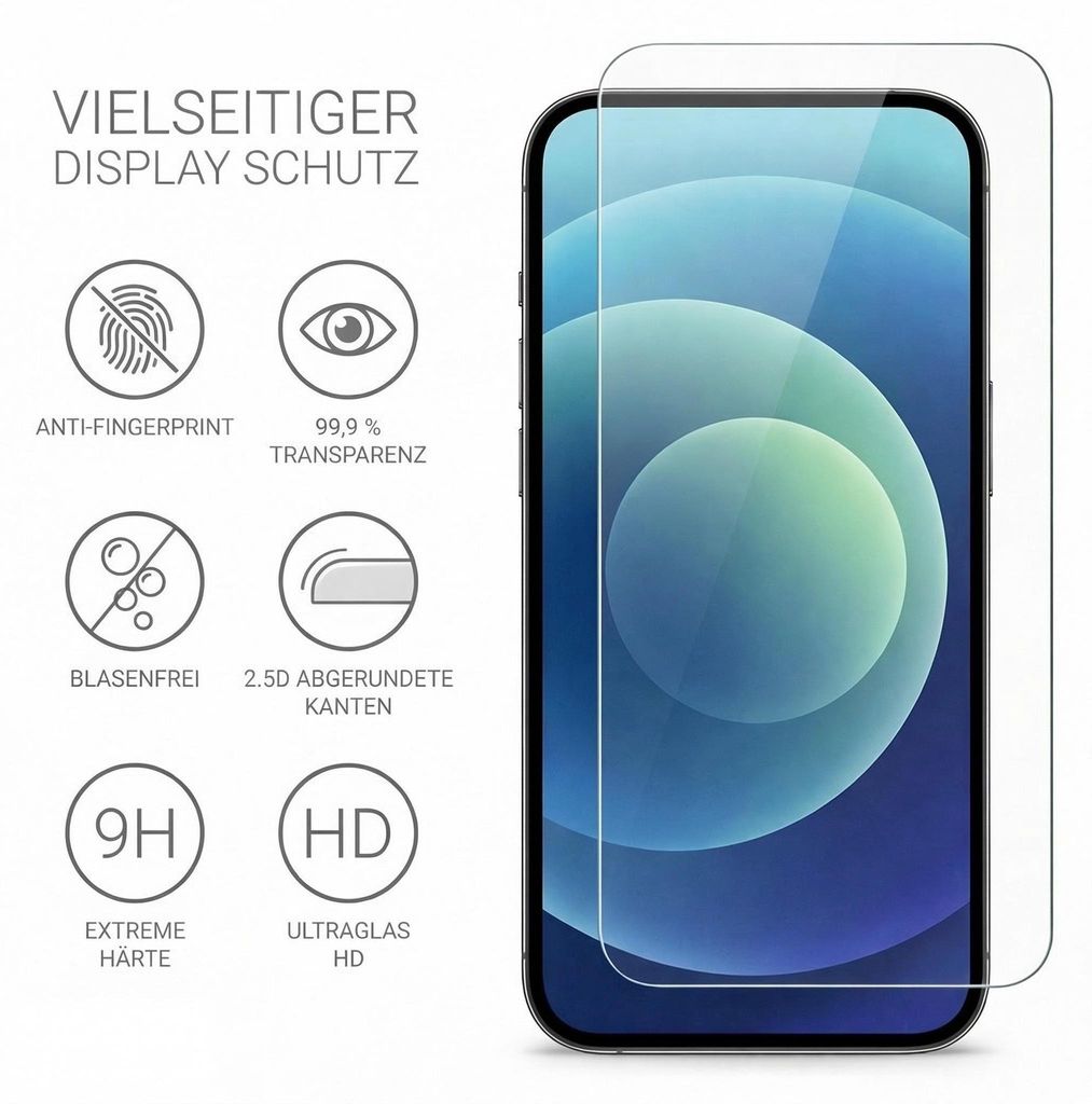 3x iPhone 16 Plus Panzerglas Panzerfolie Displayschutz Produktbild 