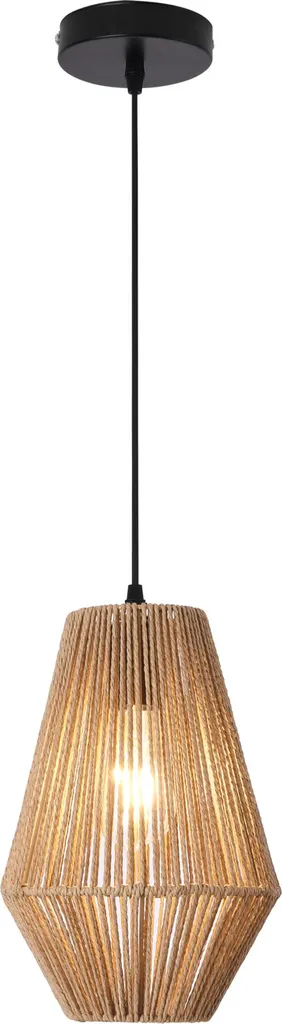 Suspension Newtownabbey en corde beige - Luminaire bohème de 160cm