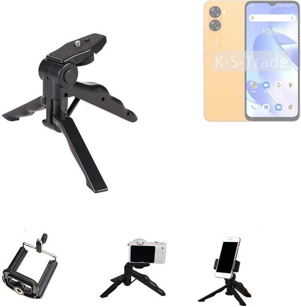 K-S-Trade Stativ Tisch-Ständer Dreibein Handy-Stativ Ständer kompatibel mit UMIDIGI G3 Max Mini-Stativ Smartphone Tripod Handy-Stativ aus Plastik