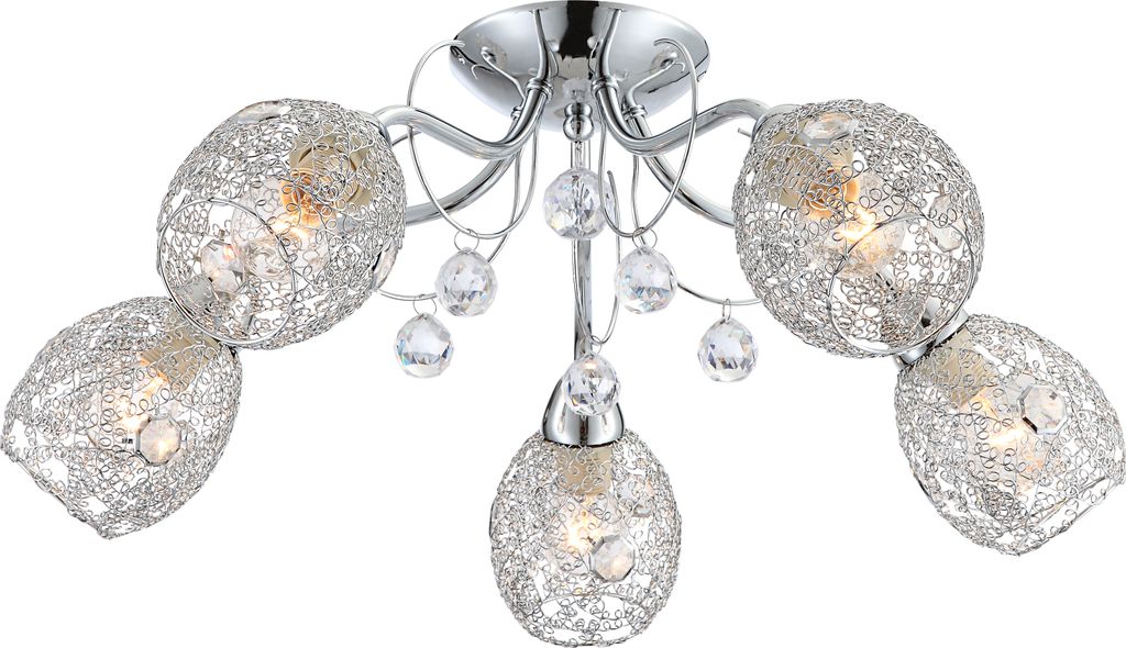 Globo Lighting Deckenleuchte Metall verchromt, 5x E14 Produktbild 