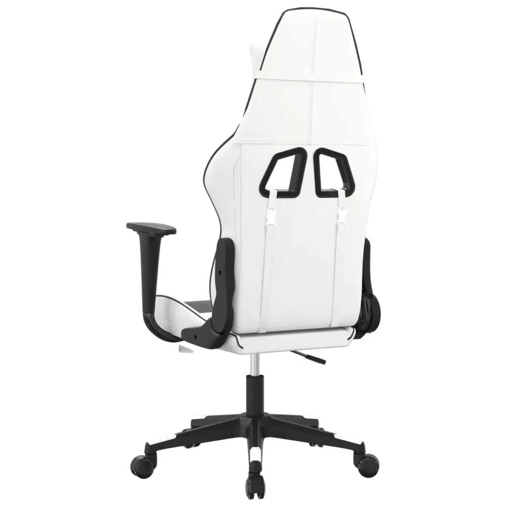 Poltrona Gaming Bianca e Nera in Ecopelle | Arredo Ufficio e Gioco - 5