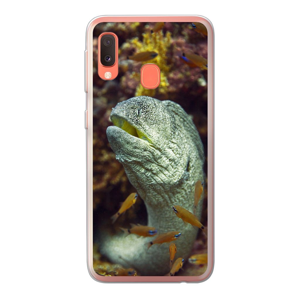 MuchoWow Handyhülle Schutzhülle Hülle für Samsung Galaxy A20e Fische - Korallen - Ozean Silikon Softcase Handy Hülle - Abdeckung