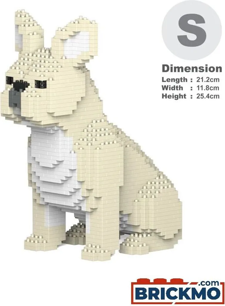 Puzzle 3D Bouledogue Français en Briques JEKCA Sculpture DIY Décorative