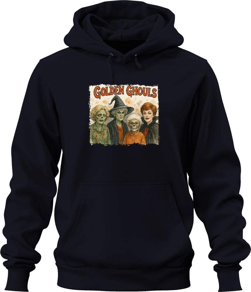 Golden Ghouls Halloween Golden Girls Zombie Omas Hexe Skelett Vampir Uni Hoodie Kapuzenpullover, Navy, XXL