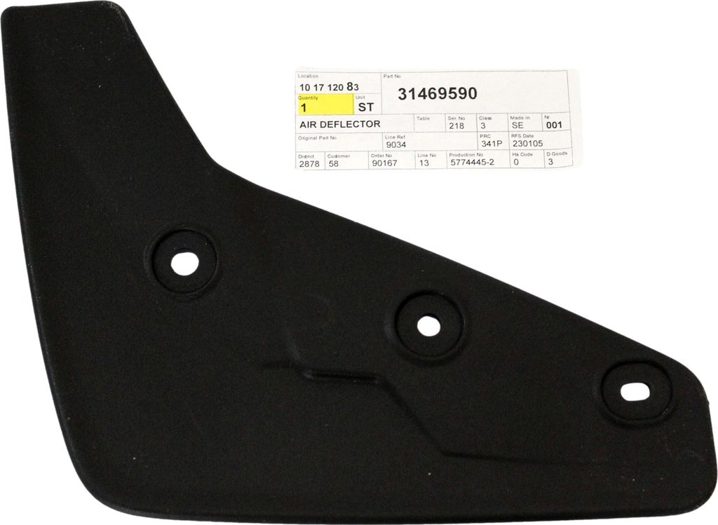 VOLVO XC40 hintere linke Seite Spritzschutz OE 31469590