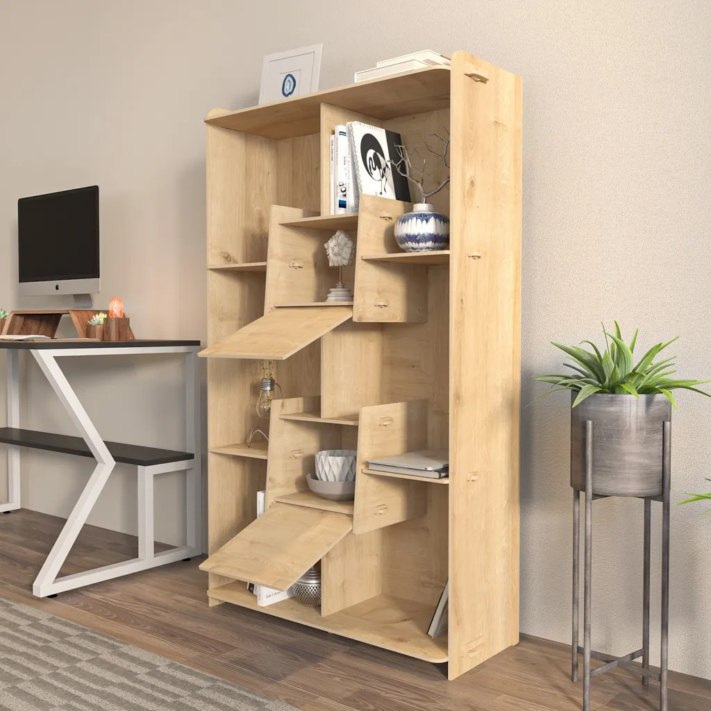 Bibliothèque Pana chêne 83 cm : gagnez de la place avec style et solidité - 3