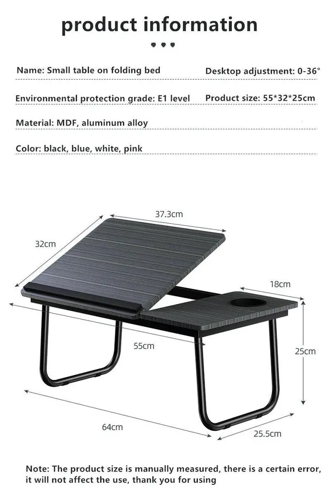 Table d'Ordinateur Portable contre Mal de Dos - Réglable et Ventilée