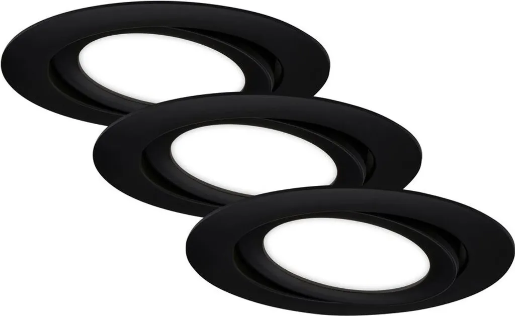 Offerta Set 3 Faretti LED Briloner 7W Nero Opaco - Alta Luminosità