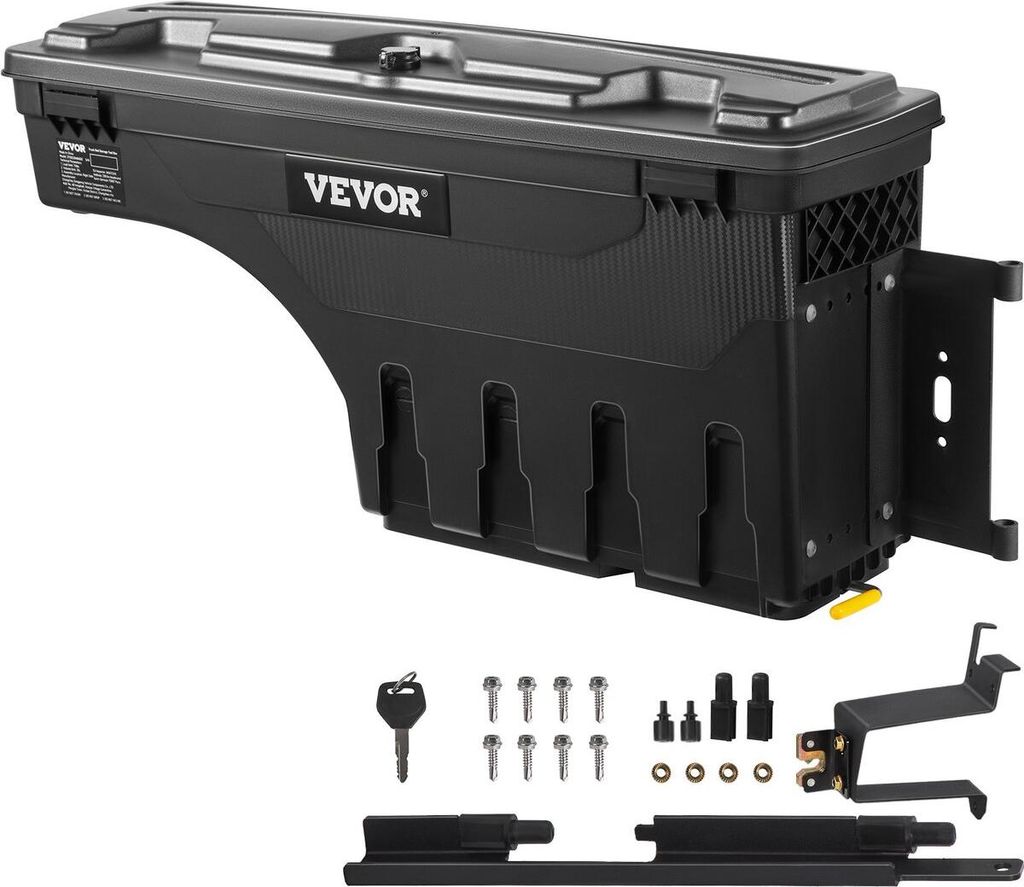 Truck Bed Storage Box, Lockable Lid, Waterproof ABS Wheel Well Tool Box 6.6 Gal/20 L, Compatible with Chevrolet Silverado 1500 GMC Sierra 1500 2019...