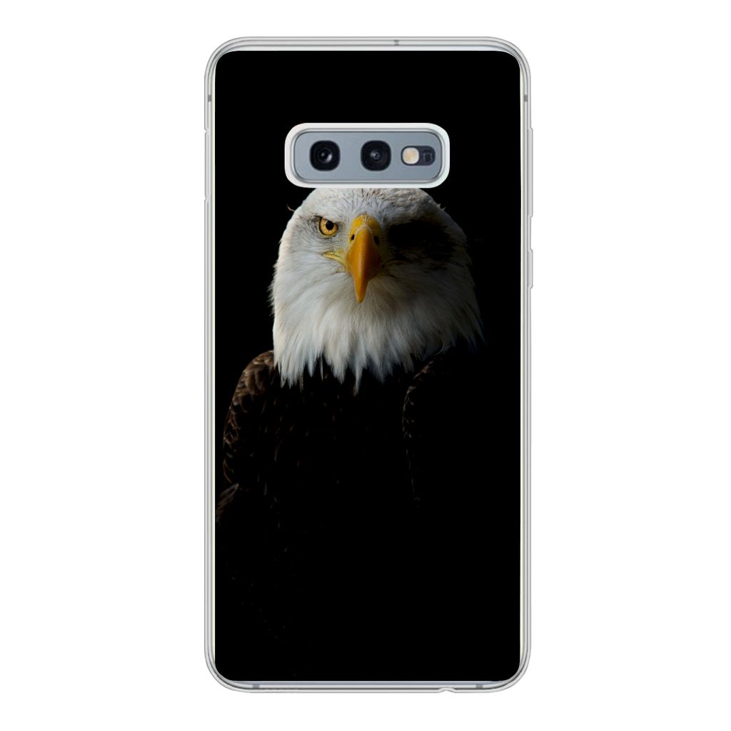 MuchoWow Handyhülle Schutzhülle Hülle für Samsung Galaxy S10e Adler - Vogel - Schwarz Silikon Softcase Handy Hülle - Handy