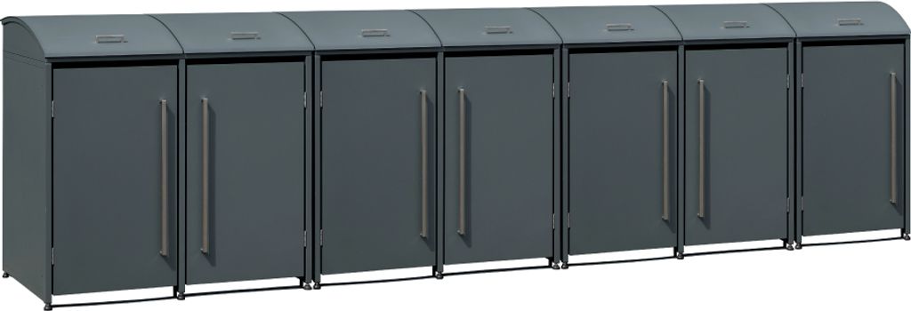 Westmann Metall Mülltonnenbox Moderna 7 7x240 L Anthrazit 83x489x135 cm