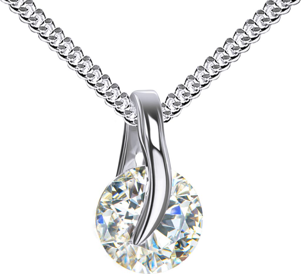 Halskette Damen Silber Anhänger mit Zirkonia 925 Sterlingsilber in edlem Design Mit Silber Halskette Damen - Kettenlänge 55 cm.