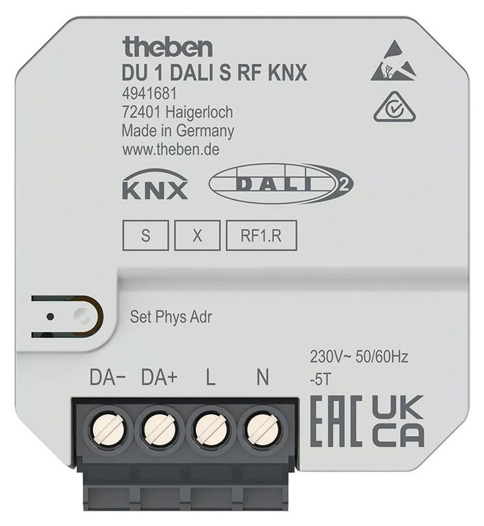 Theben DU 1 DALI S RF KNX Funk-Aktor Lichtsteuerung DALI-2 Data Secure 4941681