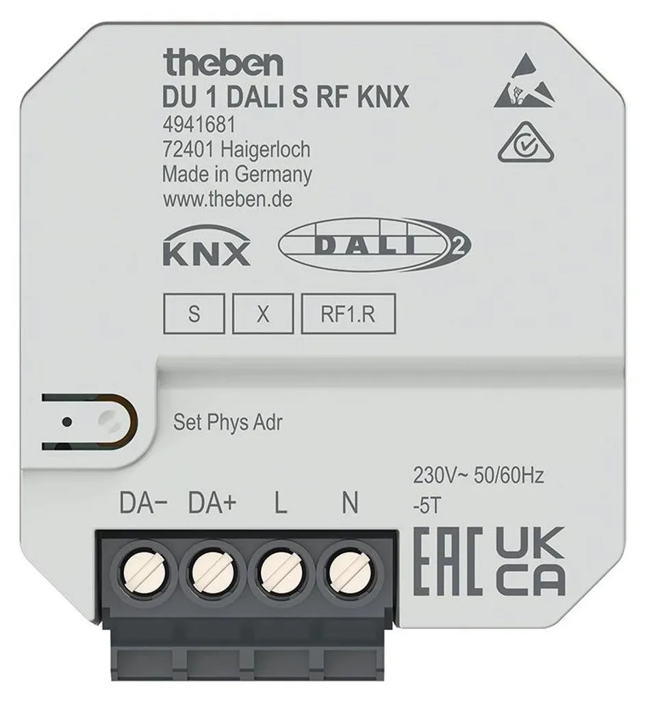 Theben 4941681 Acteur DALI radio DU 1 DALI S RF KNX pour habitat connecté