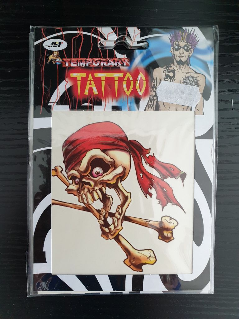 K88208805-5 bunt Piraten Halloween Tattoo Totenkopf Produktbild 
