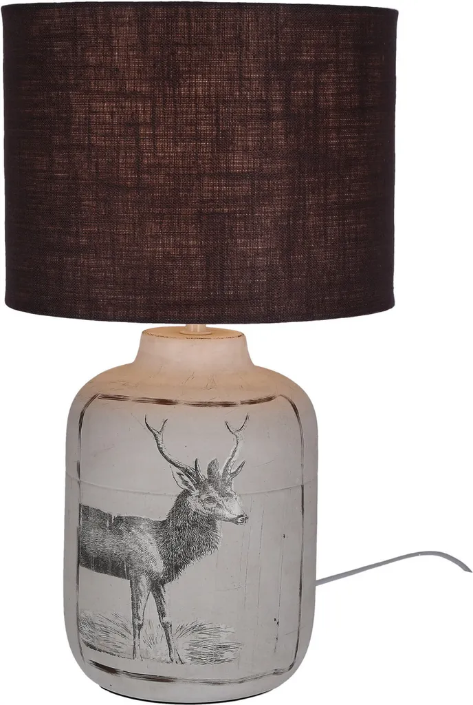 Luminaire WALIA céramique 1xE27 60W dim 40x24x24cm blanc et gris IP20
