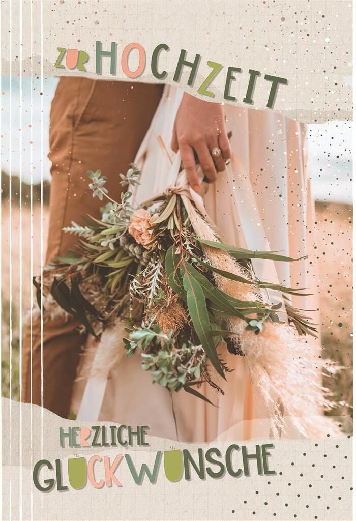 Hochzeit - Glückwunschkarte im Format 11,5 x 17 cm mit Umschlag