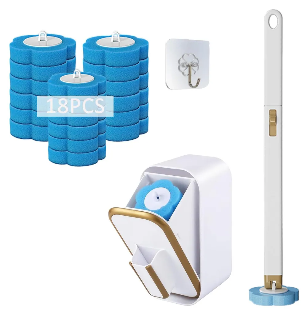 Brosse de toilettes 18 recharges parfumées Ocean Fresh support mural or